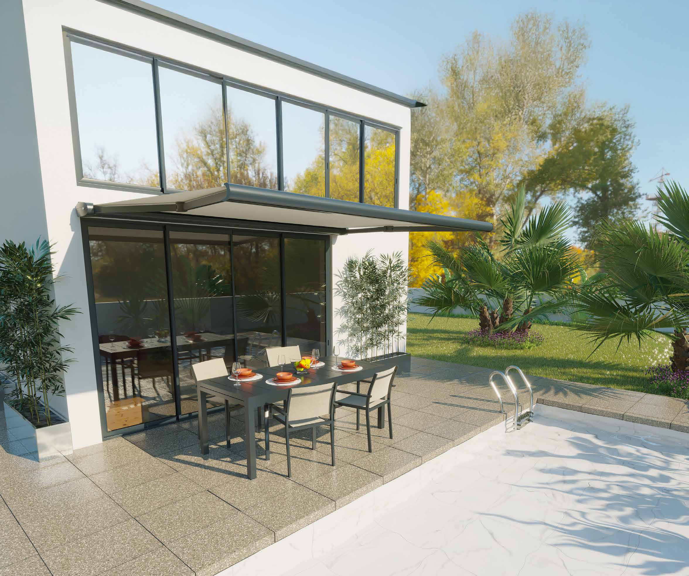 Baie coulissante série froide pour pergola carport